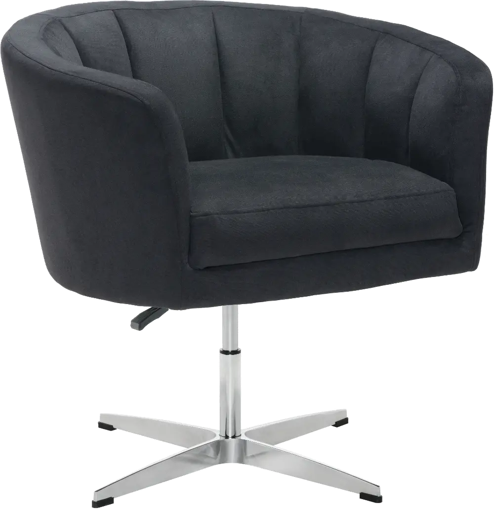 Vintage Modern Black Swivel Lounge Chair - Wilshire-1