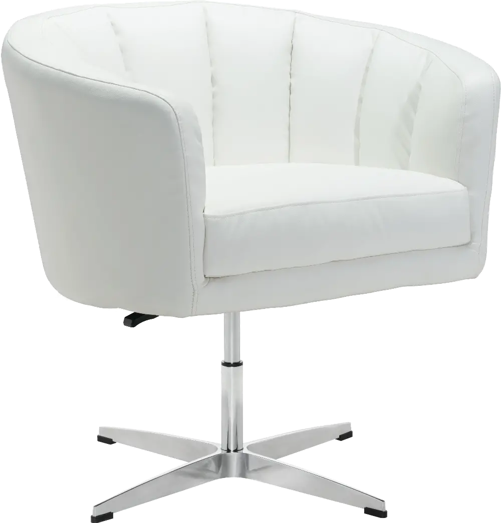 Vintage Modern White Swivel Lounge Chair - Wilshire-1
