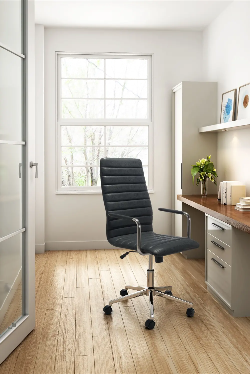 Vintage Black High Back Office Chair - Pivot-1