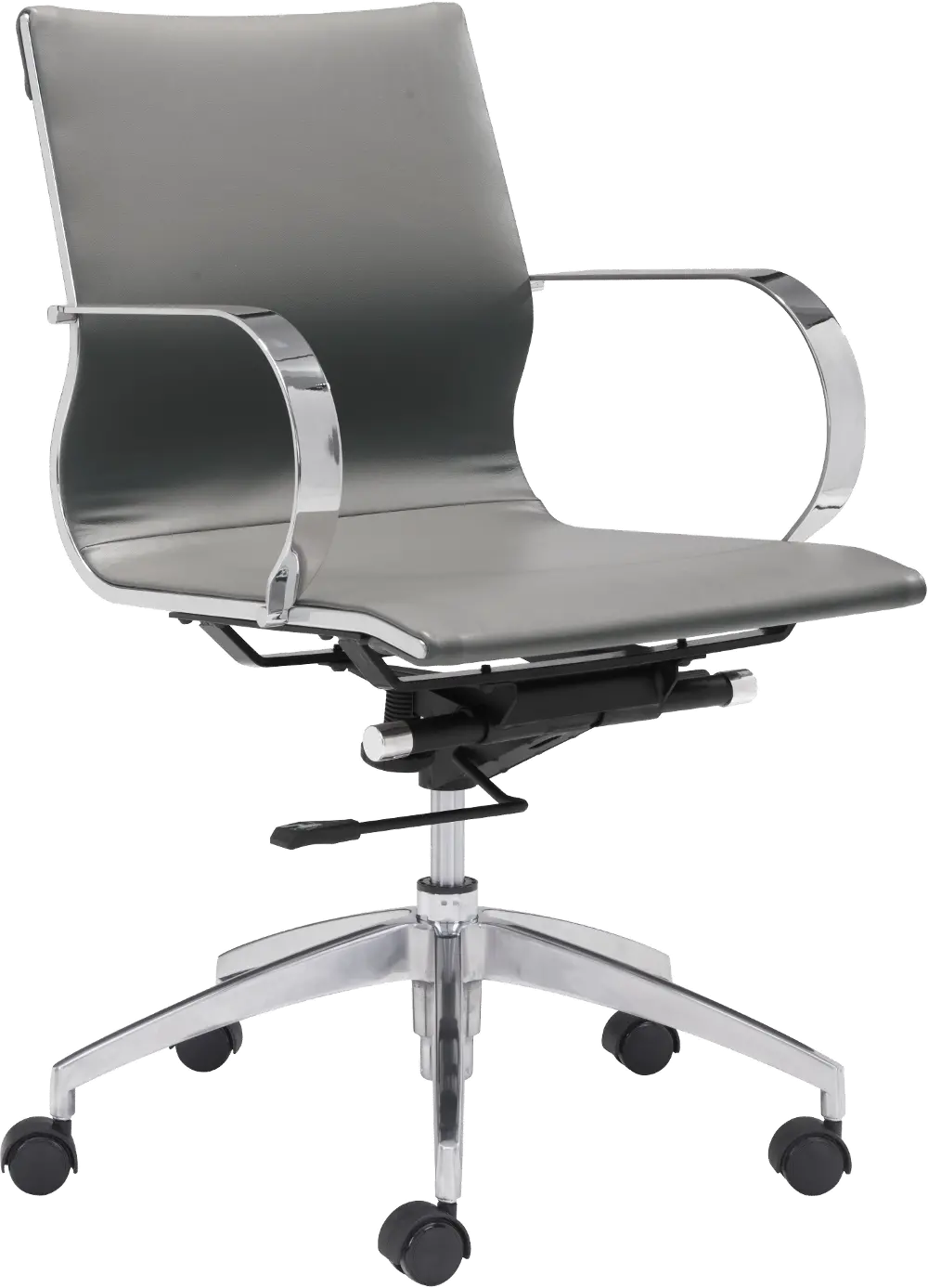 Low Back Gray Office Chair - Glider-1