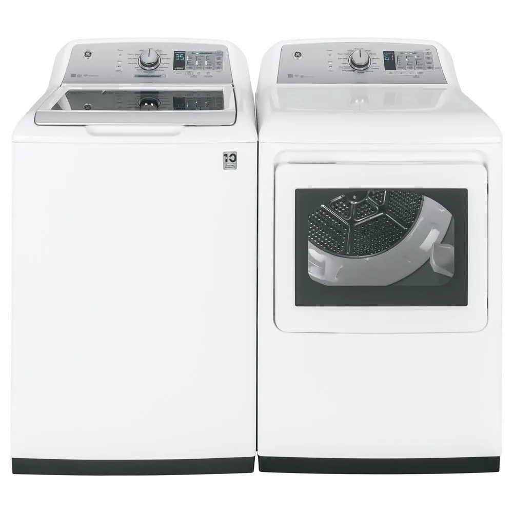 KIT GE Top Load Washer and Dryer Set - White Electric-1