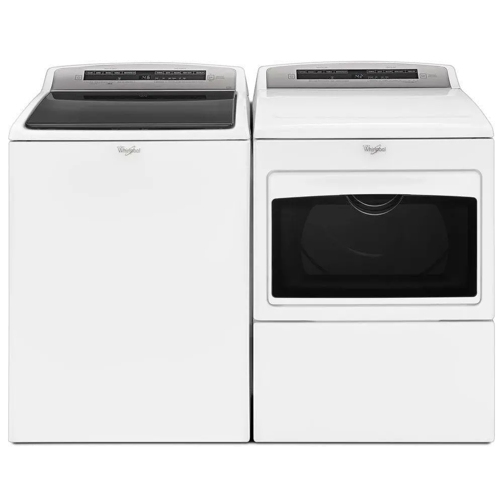KIT Whirlpool Top Load Washer and Dryer Set with Load Top Window - White Gas-1