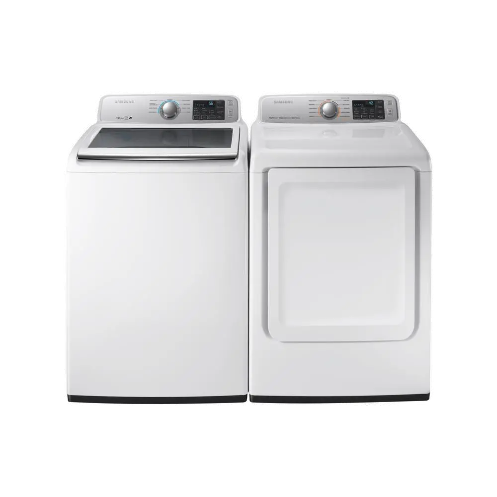 KIT Samsung Top Load Washer and Electric Dryer with Rear Controls Set - White-1