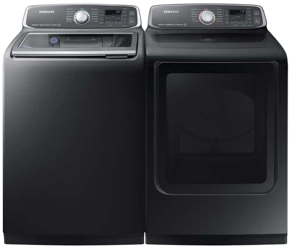 .SUGAP-7750-BSS-ELEP Samsung Top Load Washer and Electric Eco Dryer Set - Black Stainless Steel-1
