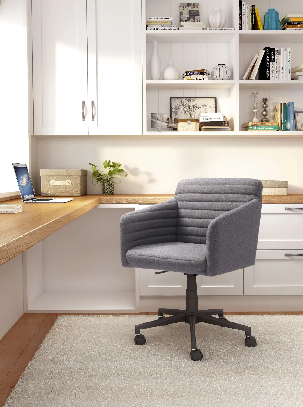 Dark Gray Cushioned Office Chair - Bronx-1