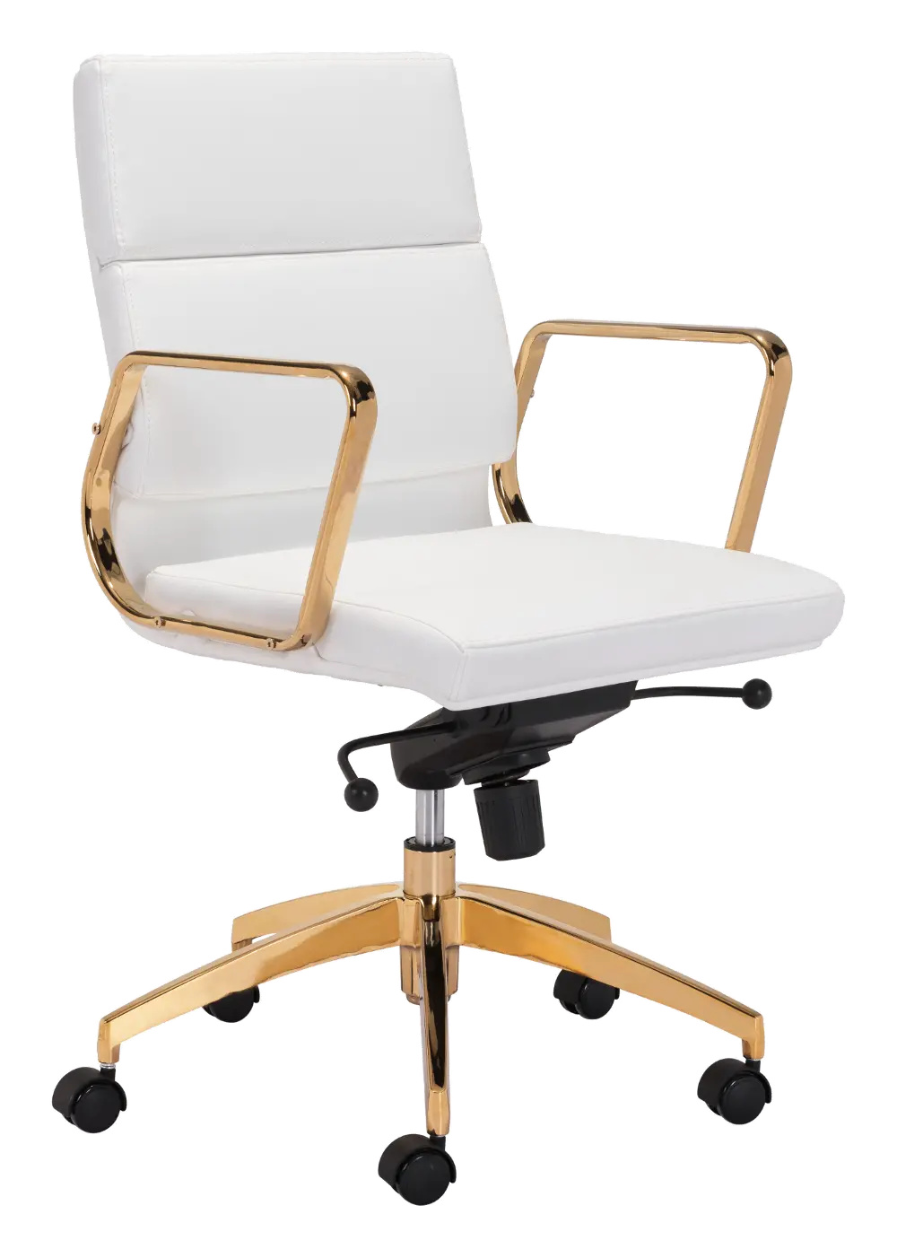 Sleek and Sassy White and Gold Office Chair - Scientist-1