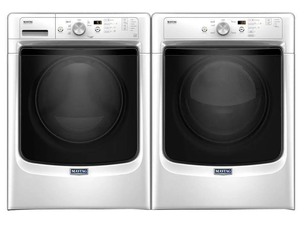 KIT Maytag Front Load Washer and Powerdry Dryer Set - White Electric-1