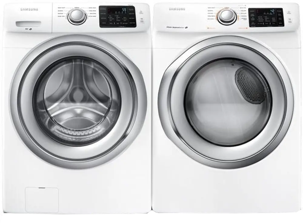 KIT Samsung Front Load Washer and Dryer Laundry Set - White Gas-1