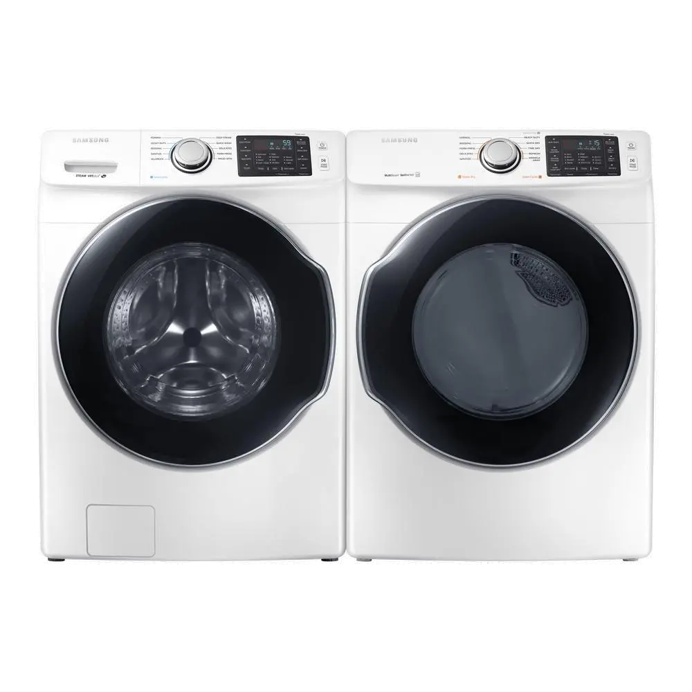 KIT Samsung Front Load Washer and Laundry Set - White Electric-1