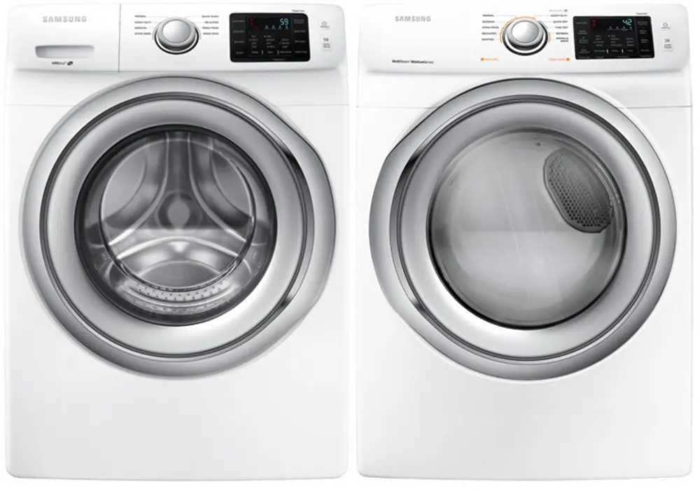 KIT Samsung Front Load Washer and Dryer Set - White Electric-1
