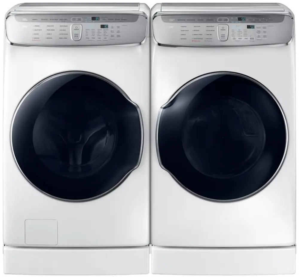 KIT Samsung FlexWash Front Load Washer and Dryer Set - White Electric-1