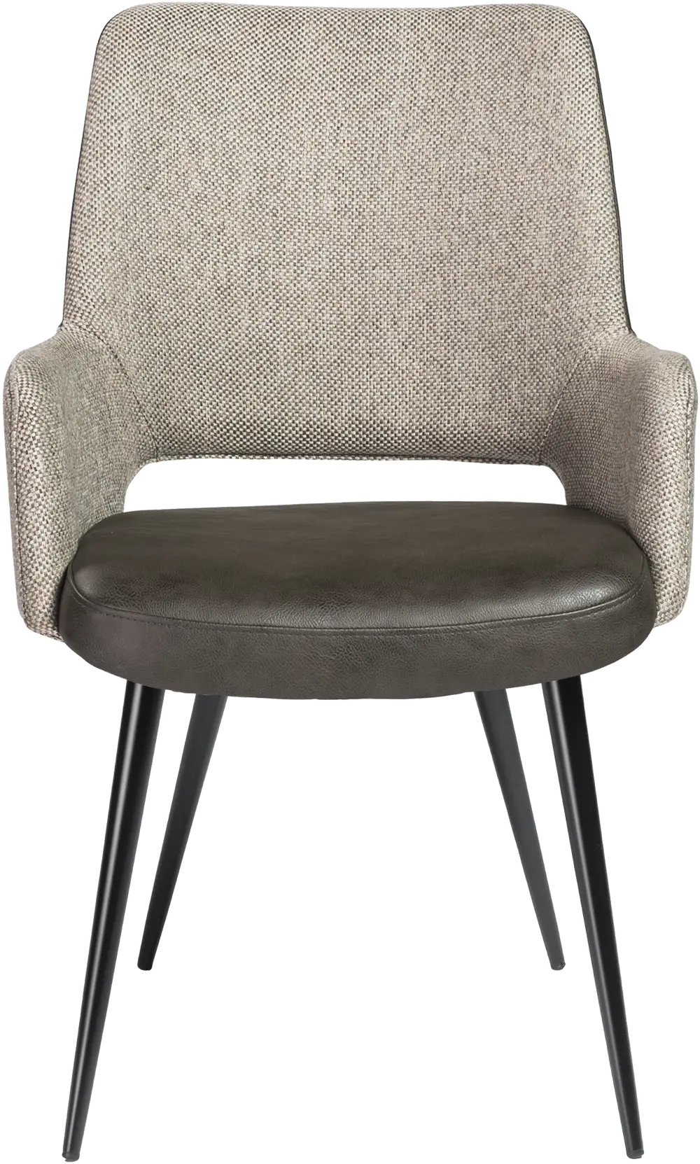 Light Brown and Gray Upholstered Dining Chair - Desi -1