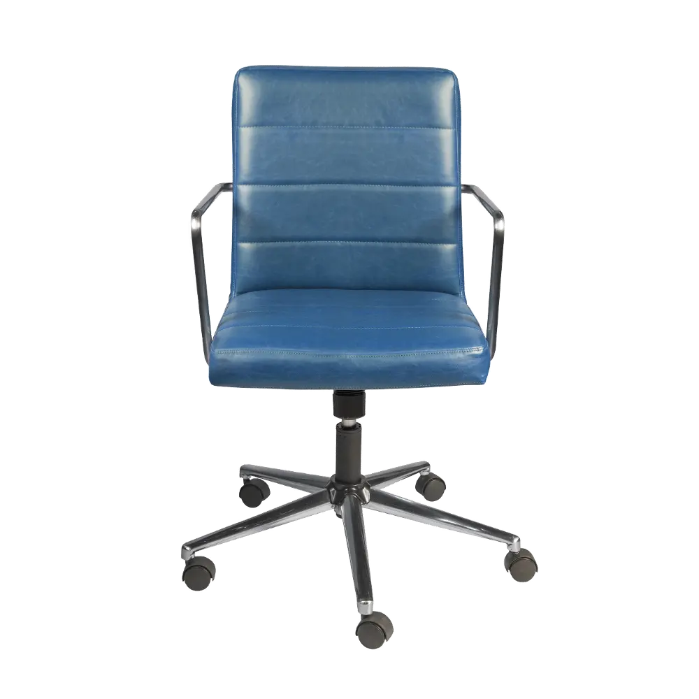 Blue Low Back Office Chair - Leandor-1