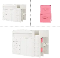 South shore tiara twin loft bed with desk discount