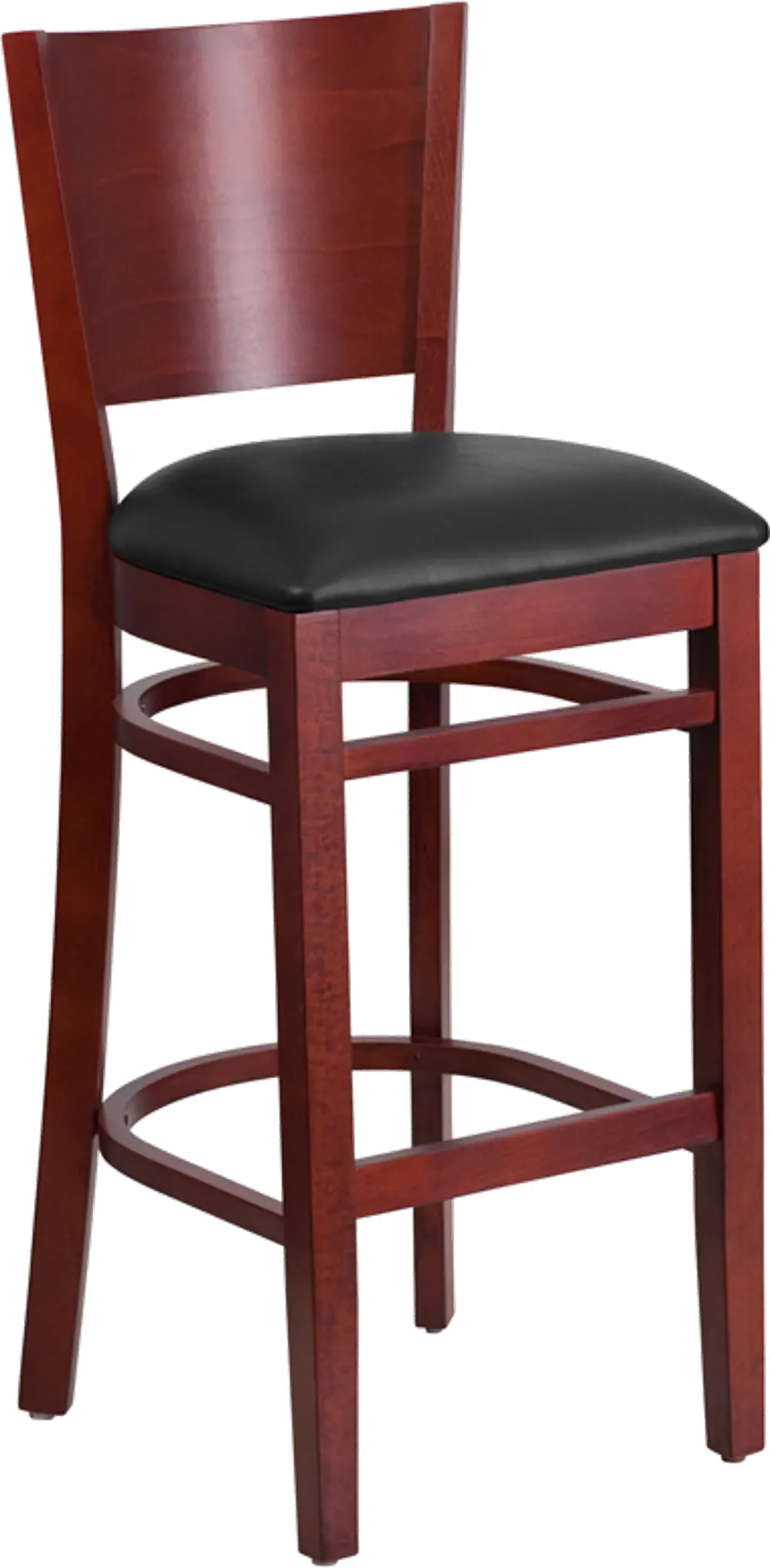 Wood Brown and Black Upholstered Commercial Bar Stool - Lacey-1