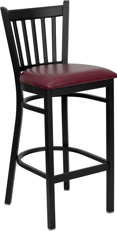 Photos - Chair Flash Furniture Hercules Burgundy and Black Metal Bar Stool XU-DG-6R6B-VRT 