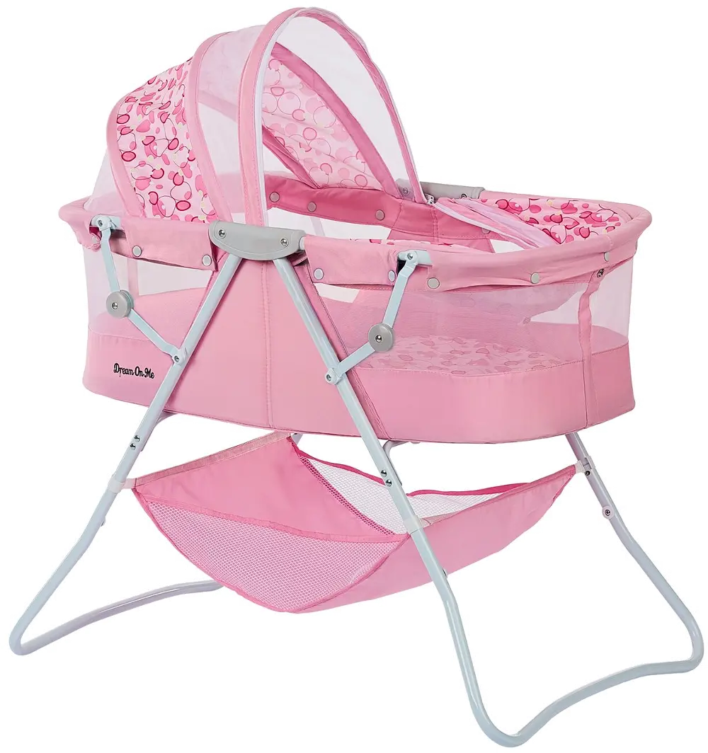 Pink Portable Baby Bassinet - Karley-1