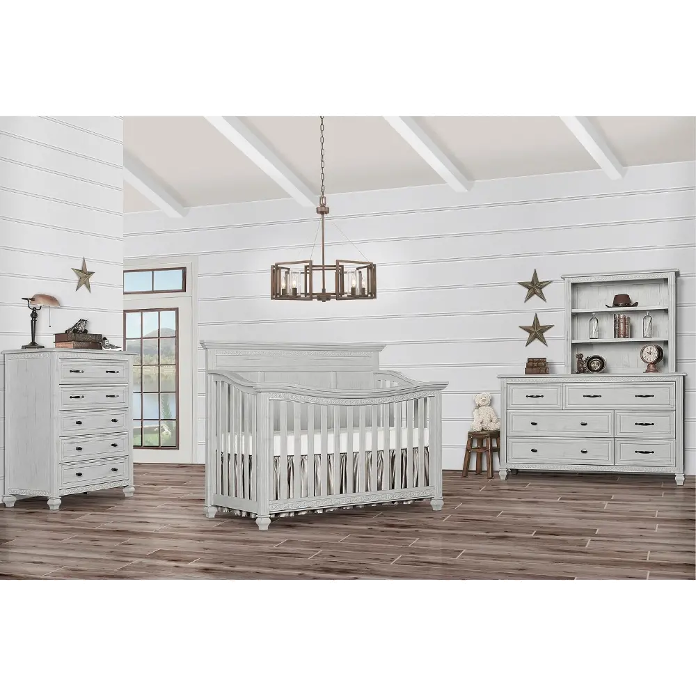 Antique Gray 5-in-1 Flat Top Convertible Crib - Madison-1