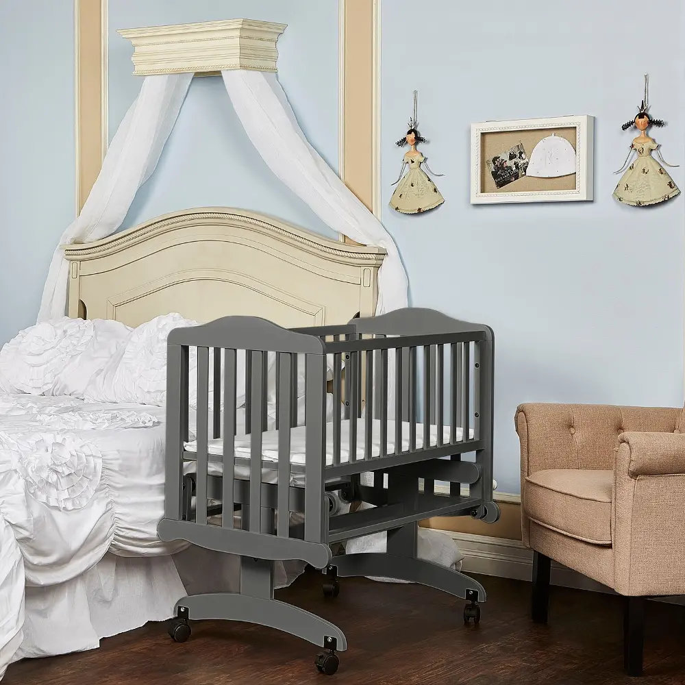 Steel Gray Lullaby Cradle Glider - Dream On Me-1