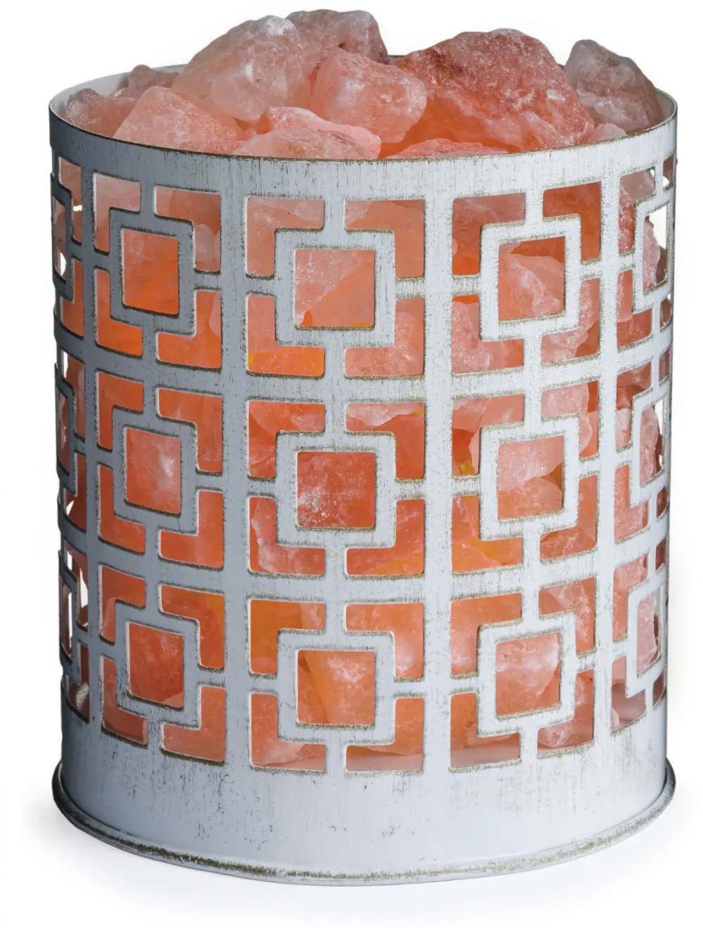 White and Brushed Gold Himalayan Salt Lamp - Candle Warmers-1