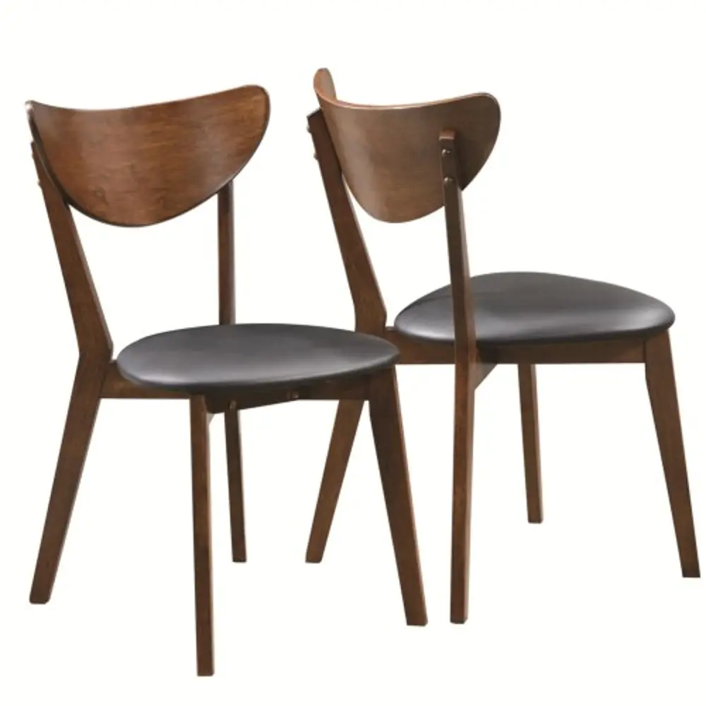 Set of 2 Walnut Mid Century Modern Dining Chairs - Malone-1