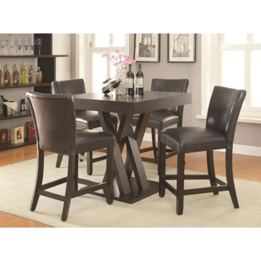 Cappuccino Brown Counter Height Modern Dining Table - Mannes-1