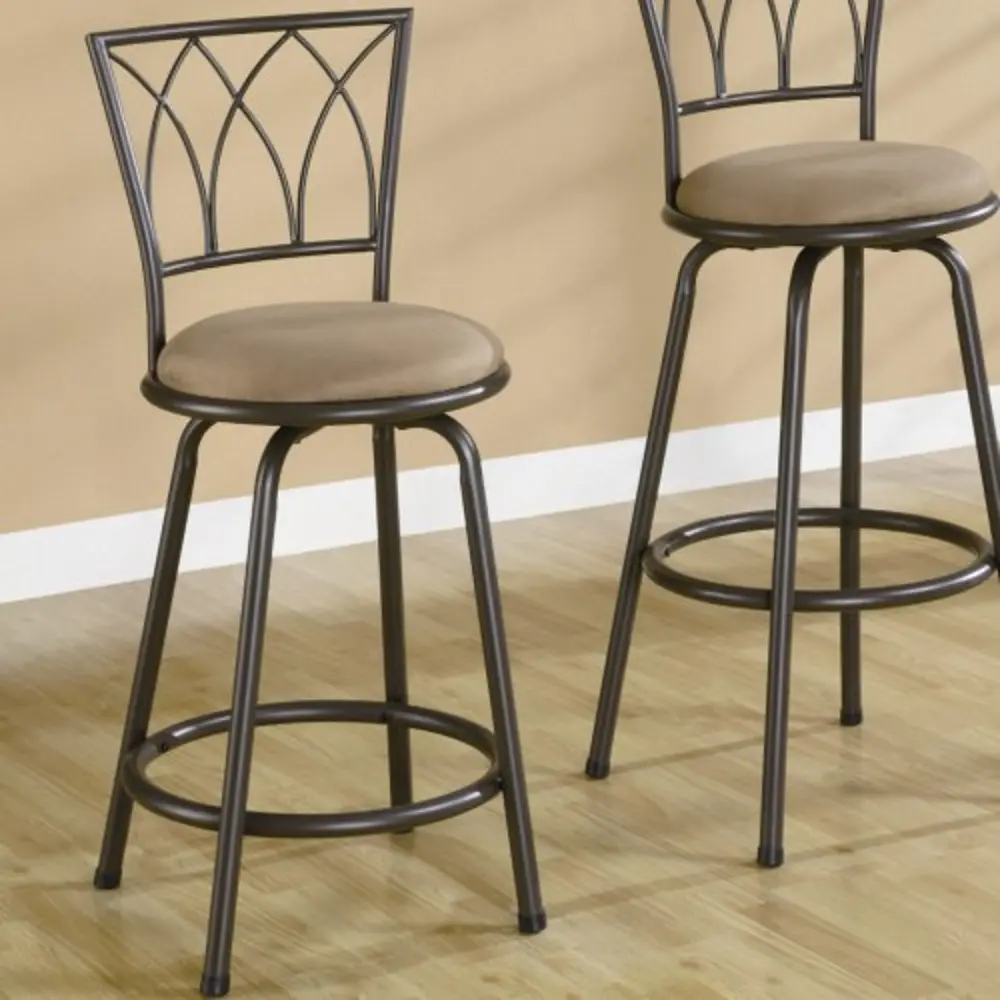 Classic Brown 2 Piece Counter Height Stools-1