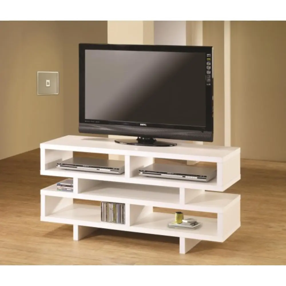 White Contemporary 47 Inch TV Stand-1