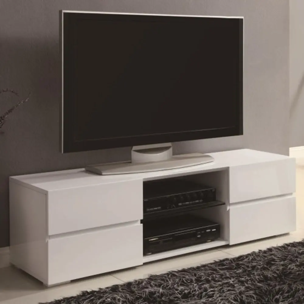 Glossy White Contemporary 55 Inch TV Stand-1