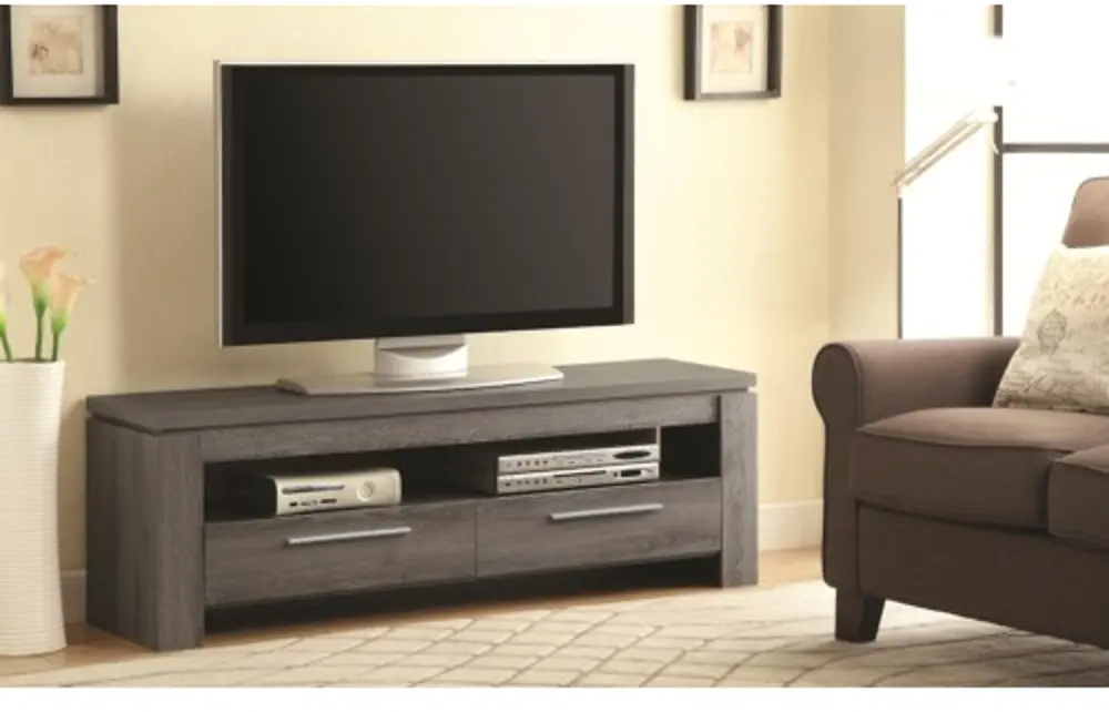 Weathered Gray Transitional 60 Inch TV Stand-1