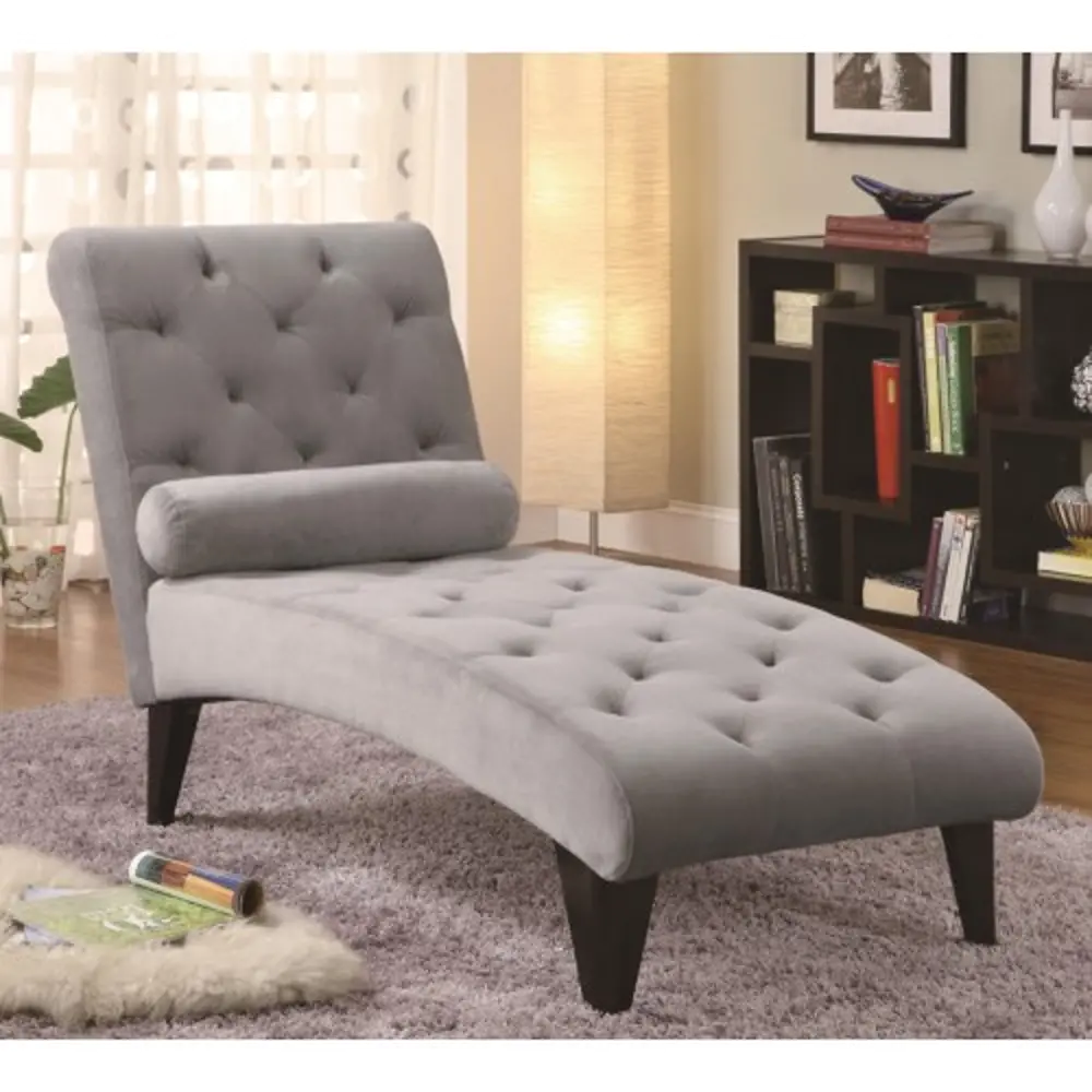 Classic Contemporary Gray Chaise - Accents-1