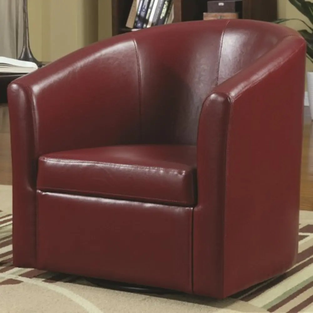Contemporary Red Swivel Accent Chair - Accents-1