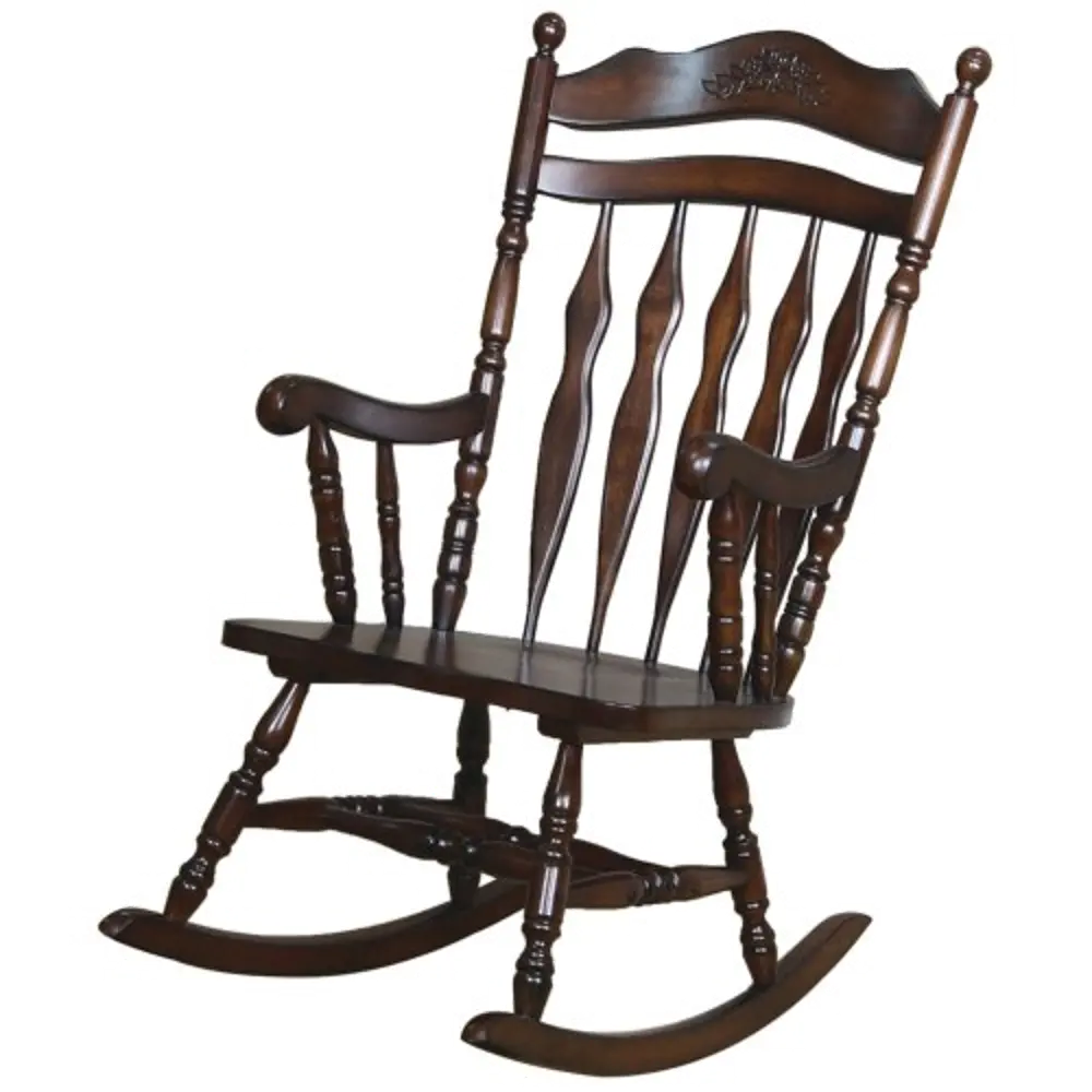  Traditional Medium Brown Rocking Chair-1