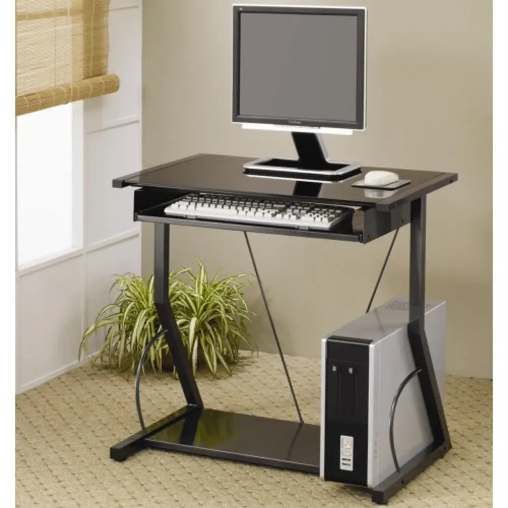 Black Transitional Computer Desk-1