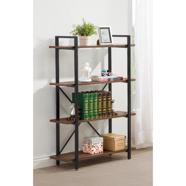 Walnut Brown Industrial Bookshelf