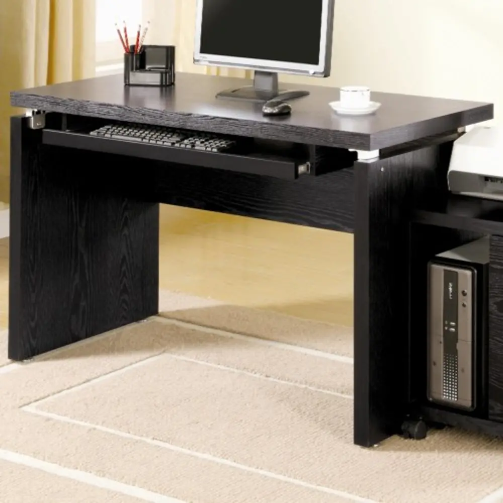 Black Contemporary Oak Computer Desk-1