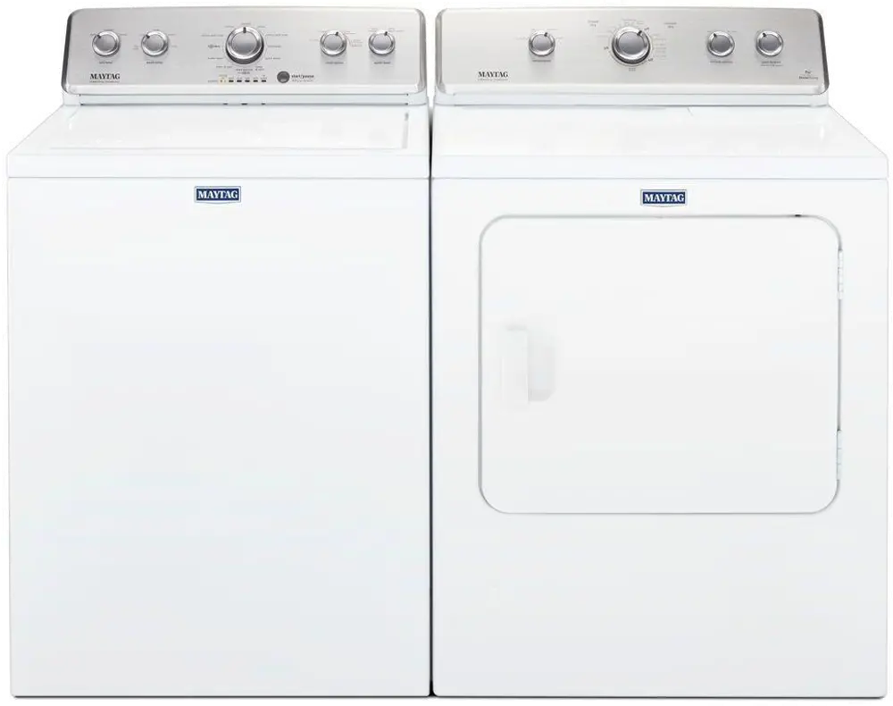.MAT-465-W/W-ELE-PR Maytag Top Load Washer and Electric Dryer Pair - White-1