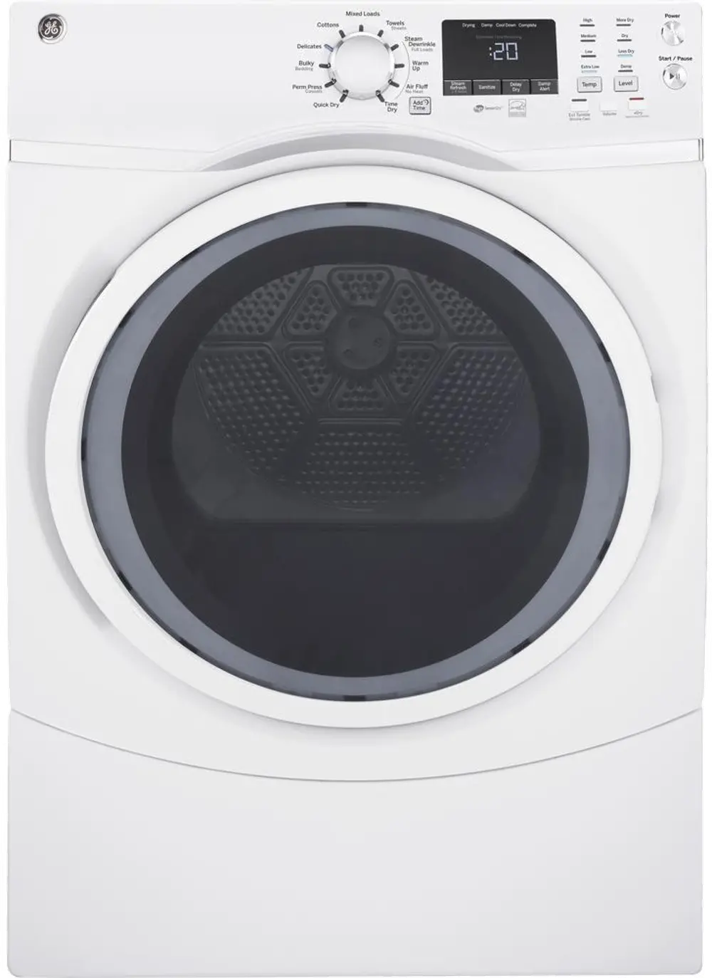 GFD45ESSMWW GE Electric Dryer - White 7.5 cu. ft.-1