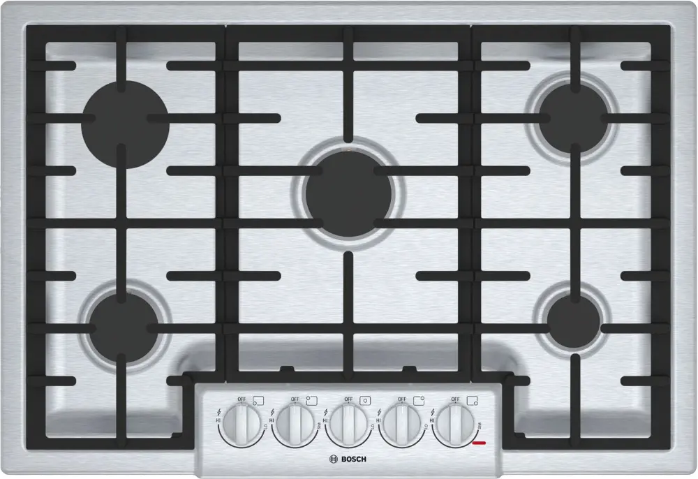 NGM8056UC Bosch 800 Series 30 Inch 5 Burner Gas Cooktop - Stainless Steel-1