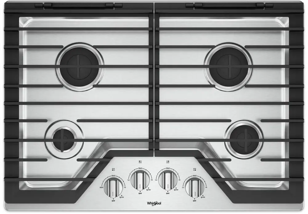 WCG55US0HS Whirlpool 30 Inch 4-Burner Gas Cooktop - Stainless Steel-1