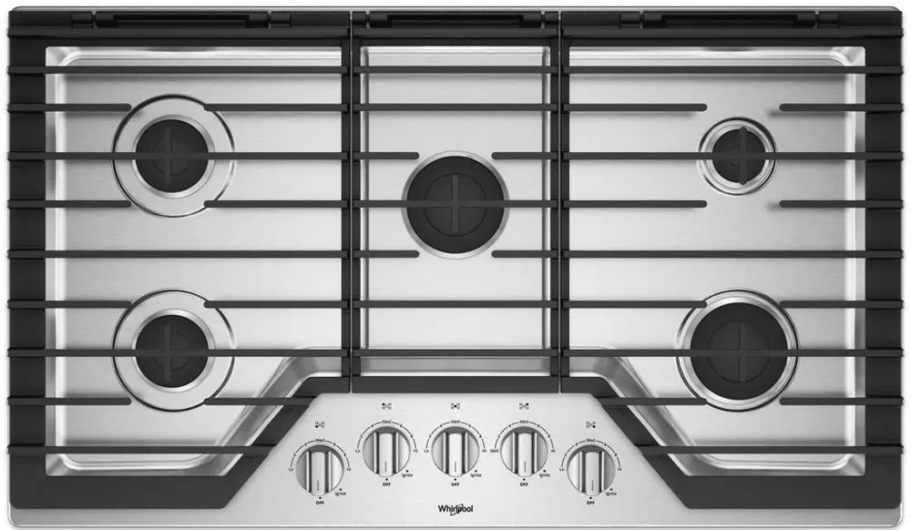 WCG55US6HS Whirlpool 36 Inch 5-Burner Gas Cooktop - Stainless Steel-1