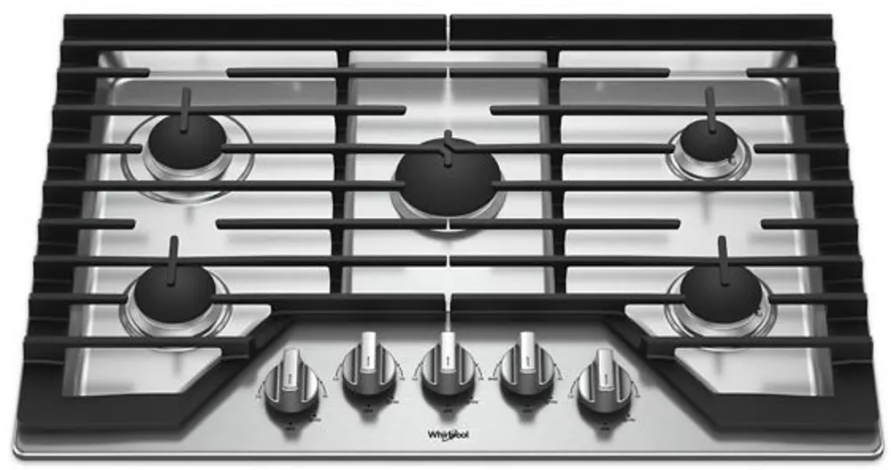 WCG77US0HS Whirlpool 30 Inch Gas Cooktop - Stainless Steel-1