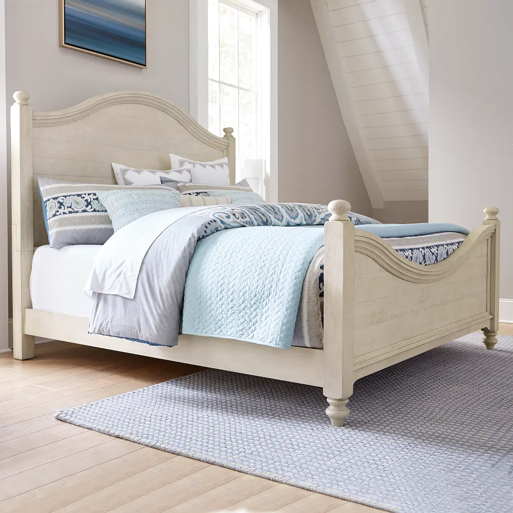 Rustic Antique White Queen Bed - Catawba-1