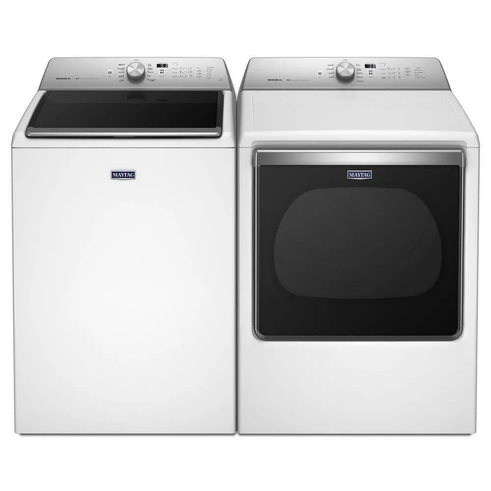 KIT Maytag Laundry Pair Top Load PowerWash Washer and PowerDry Dryer - White Gas-1