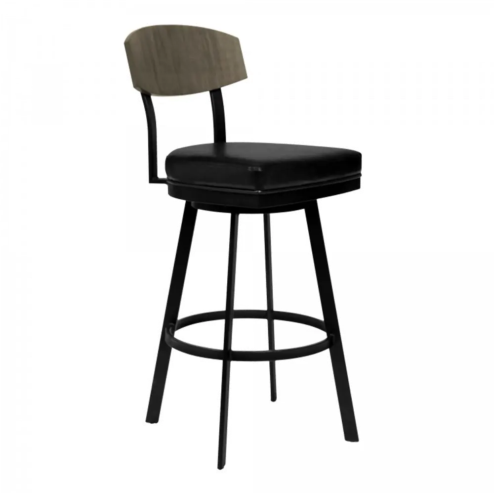 FRISCO Frisco Matte Black Swivel Counter Height Stool-1