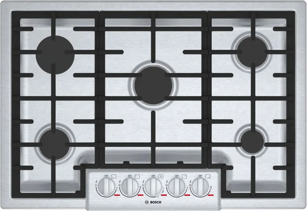 NGMP056UC Bosch Benchmark 30 Inch Gas Cooktop with 5 Burners - Stainless Steel-1