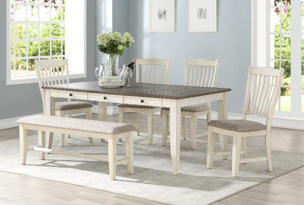Grace White and Gray 5 Piece Dining Set-1