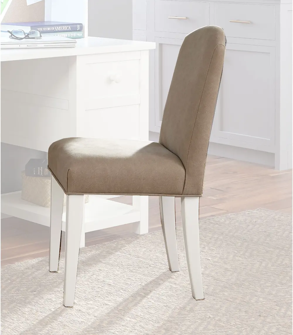 Classic White and Dark Beige Desk Chair - Study Hall-1