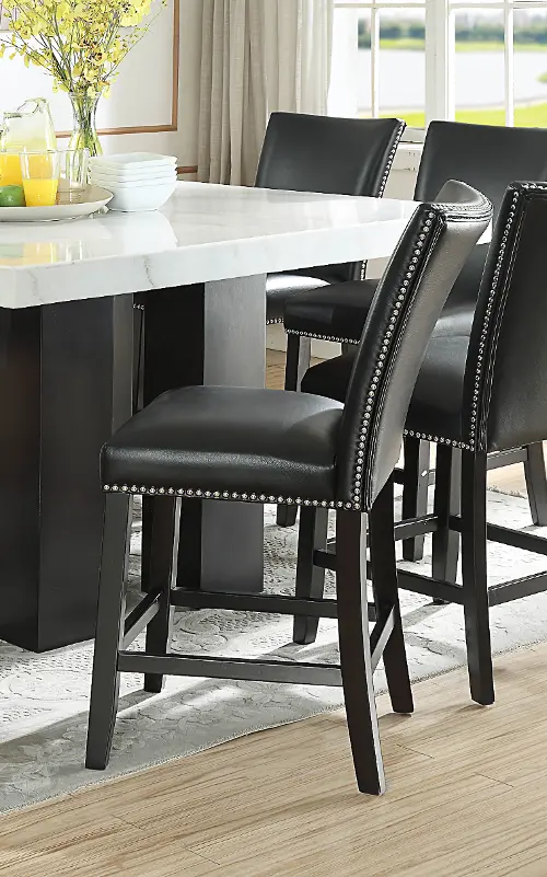 Camila Black Upholstered Counter Height Stool RC Willey