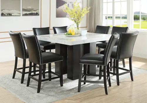 Black upholstered bar discount stools